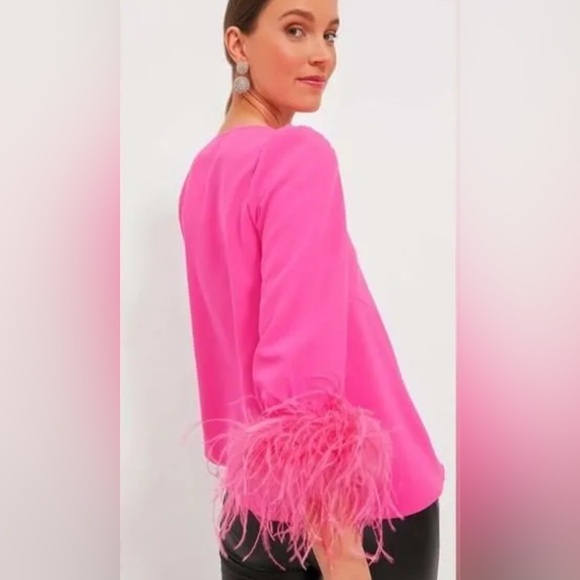 Tuckernuck Hot Pink Feather Easton Blouse NWT - Picture 3 of 16